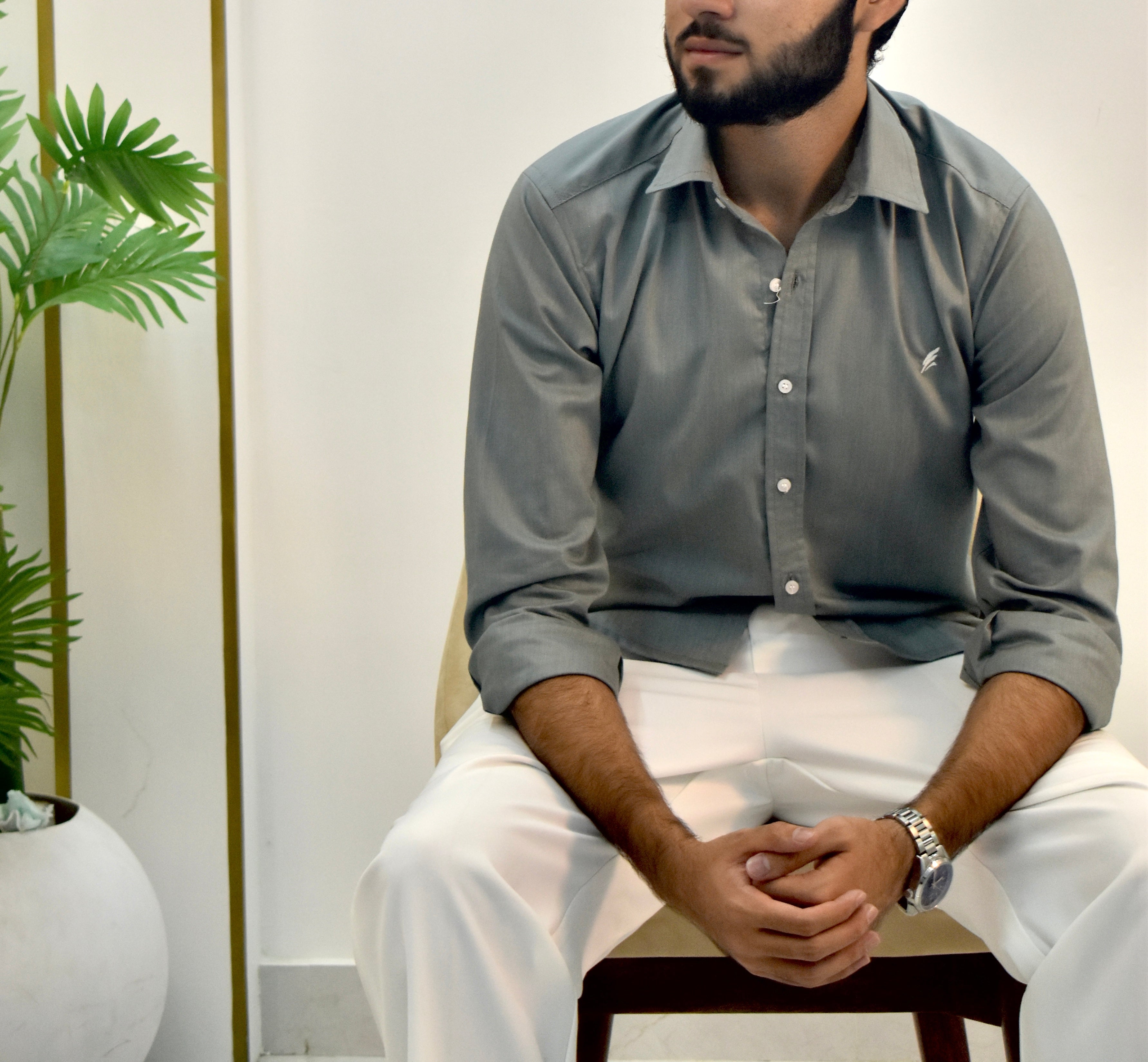 Olive mist Button down shirt