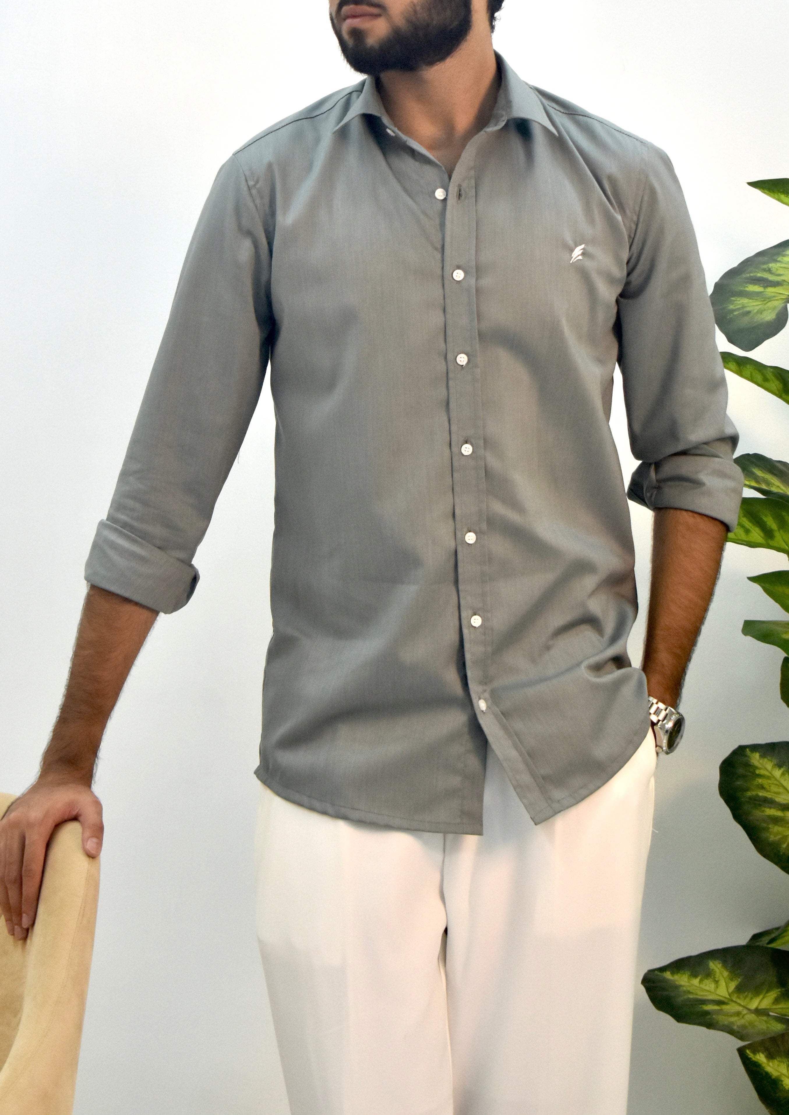 Olive mist Button down shirt